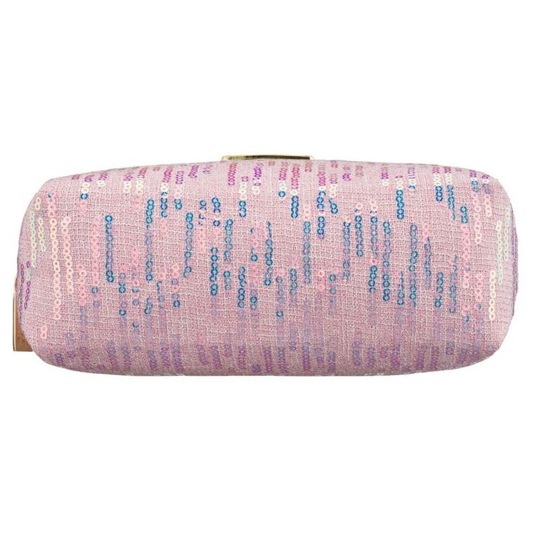 Peterson, kosmetyczka prostokątna, cekinowa, różowa
