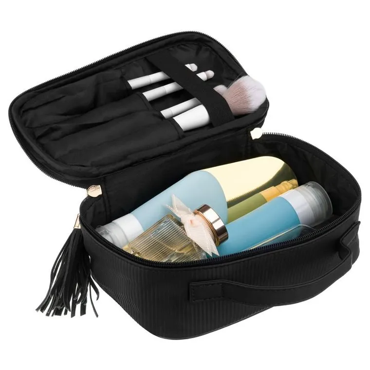Peterson, kosmetyczka z uchwytem, tkanina syntetyczna, czarna