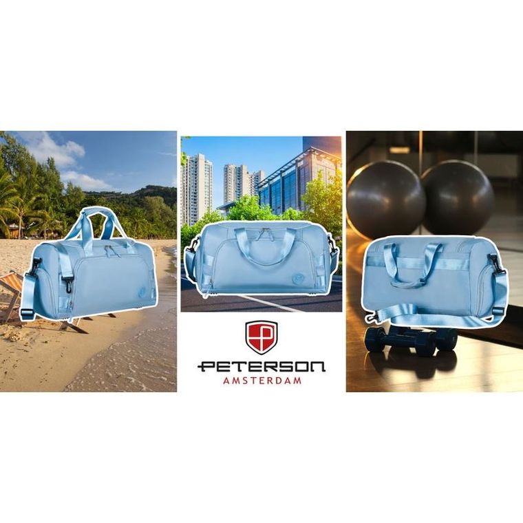 Peterson, torba podróżna z uchwytem na walizkę, błękitna