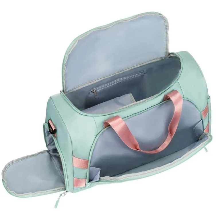 Peterson, torba weekendowo-podróżna z uchwytem na walizkę, zielono-różowa