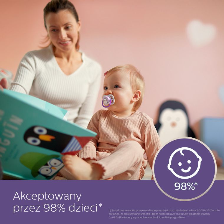 Philips Avent, Ultra Air, Animals, smoczek uspokajający, girl, 0-6m, 2 szt.