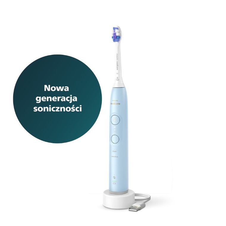 Philips, Sonicare 6100, szczoteczka soniczna, niebieska, HX7406/01