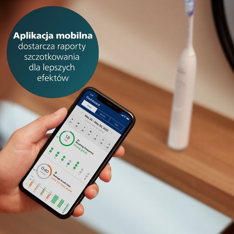 Philips, Sonicare 7100, szczoteczka soniczna z etui, biała, HX7420/01