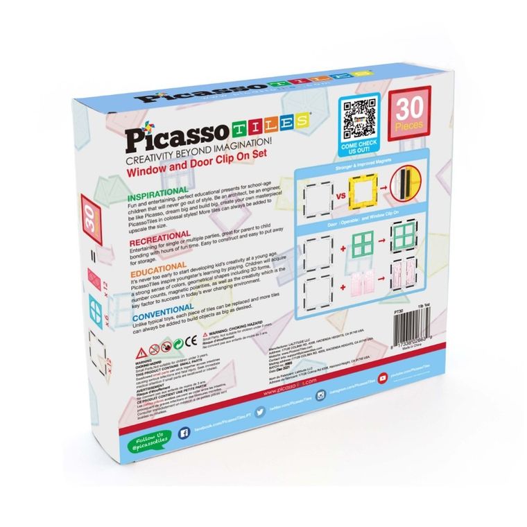 Picasso, Drzwi i okna, klocki magnetyczne, 30 elementów