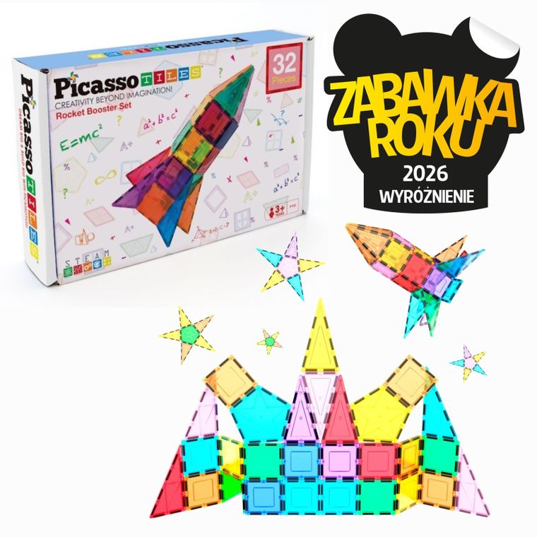 Picasso, Rakieta, klocki magnetyczne, 32 elementy