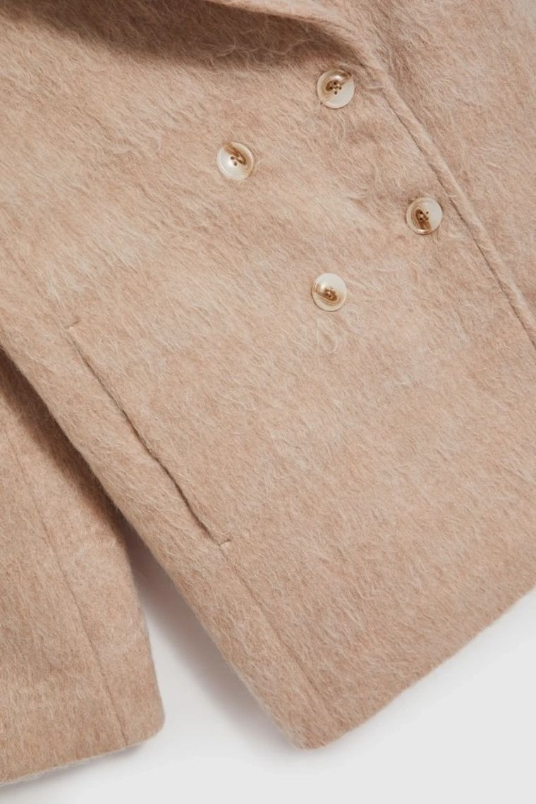 Płaszcz damski, beżowy, Moodo