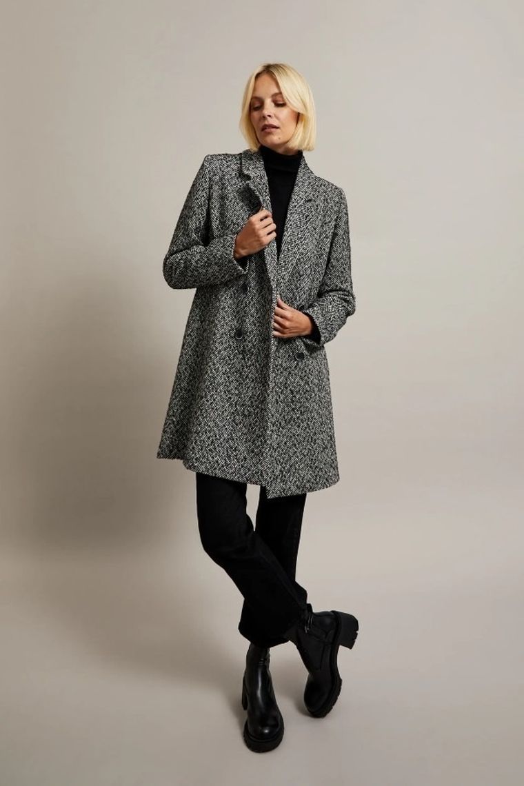 Płaszcz damski, czarny, Moodo