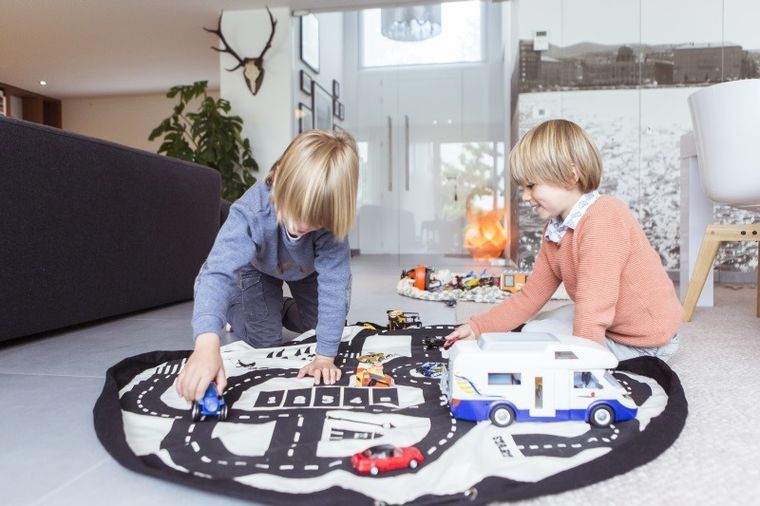 Play&Go, worek na zabawki i mata do zabawy, Roadmap Thunderbolt, 140 cm