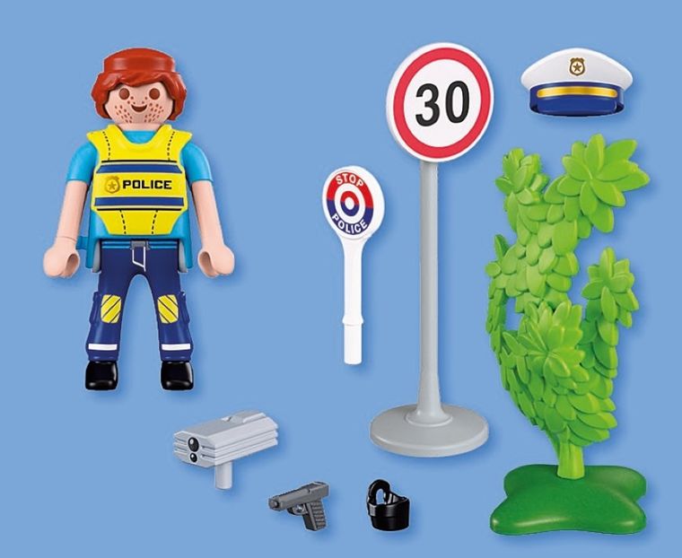 Playmobil, Special Plus, Policjant z radarem do pomiaru prędkości, 72029
