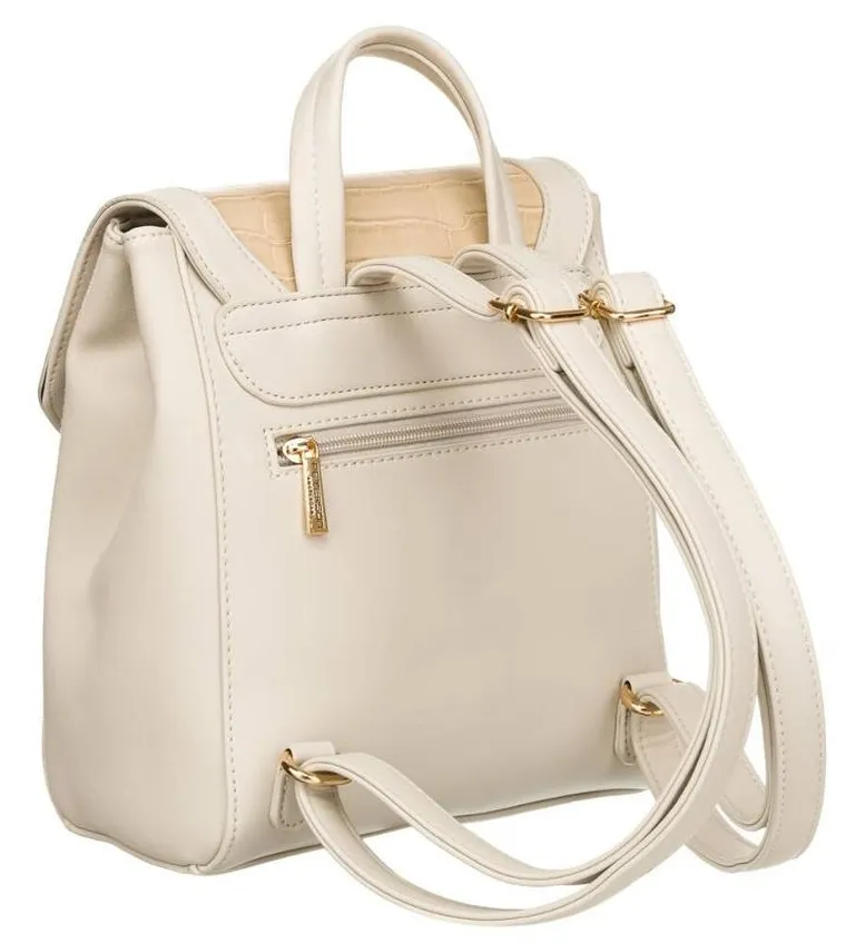 Plecak, beżowy, skóra ekologiczna, Peterson