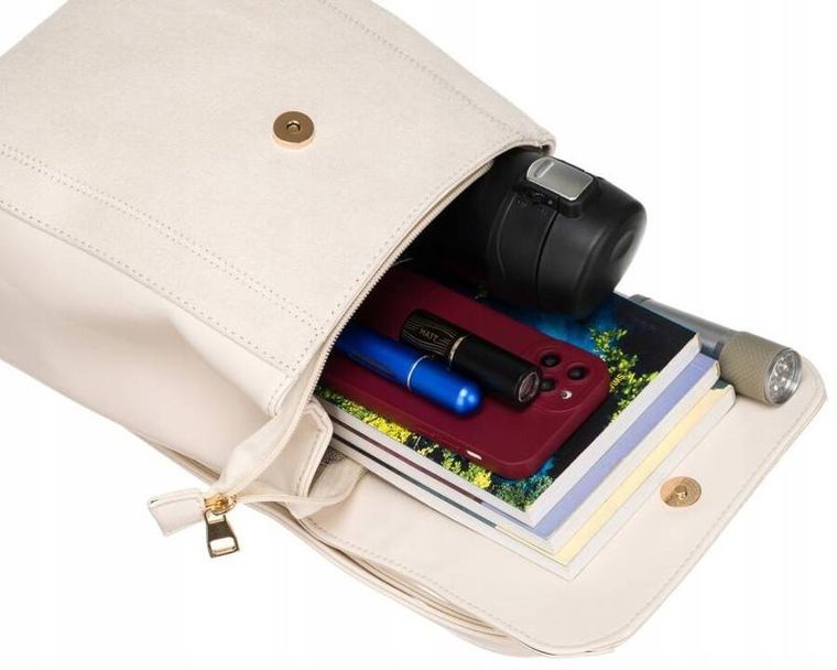 Plecak, beżowy, skóra ekologiczna, Rovicky