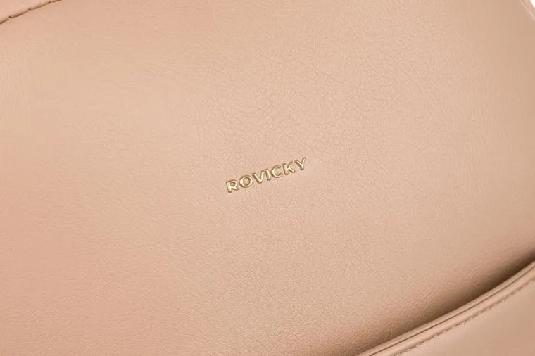 Plecak, beżowy, skóra ekologiczna, Rovicky
