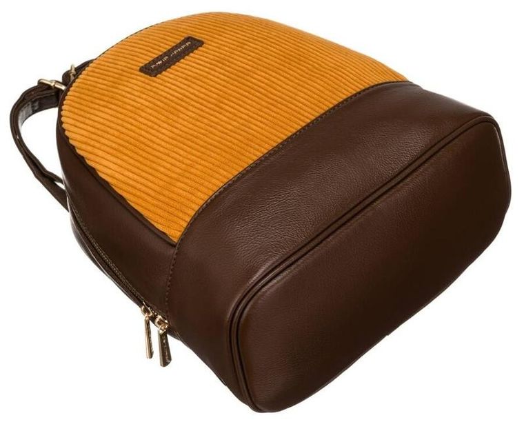 Plecak, brązowy, skóra ekologiczna, David Jones