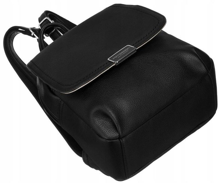 Plecak, czarny, skóra ekologiczna, Peterson