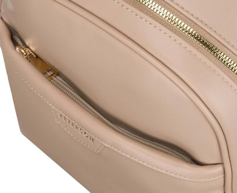 Plecak damski, beżowy, skóra ekologiczna, Peterson