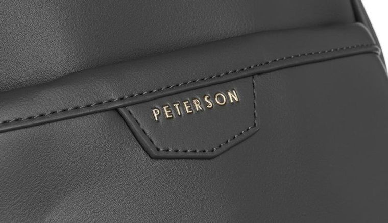 Plecak damski, grafitowy, skóra ekologiczna, Peterson