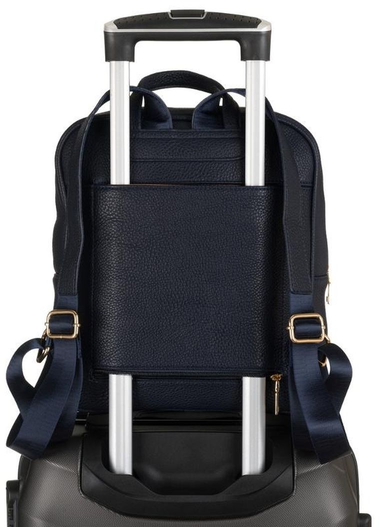 Plecak damski, granatowy, skóra ekologiczna, Peterson