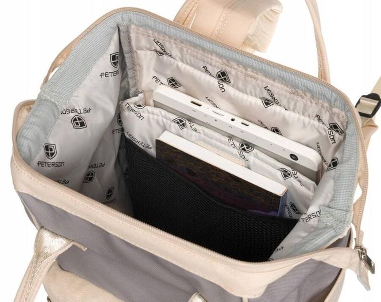 Plecak miejski, beżowy, Peterson