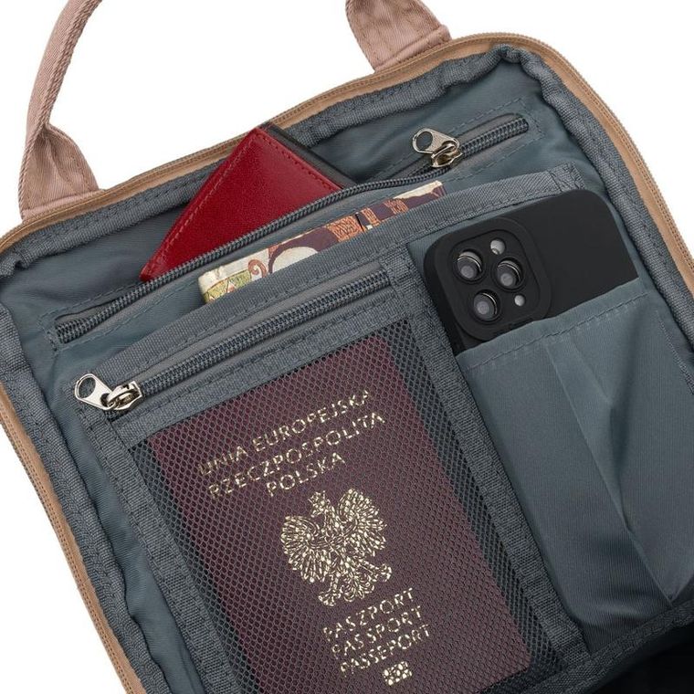 Plecak miejski, beżowy, Peterson