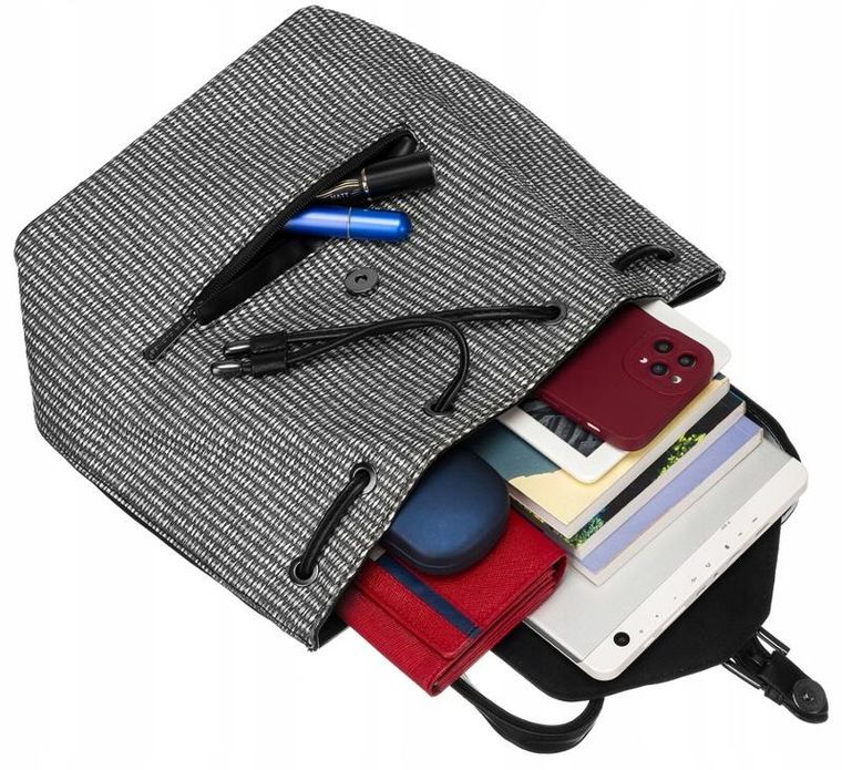 Plecak miejski, czarny, skóra ekologiczna, David Jones