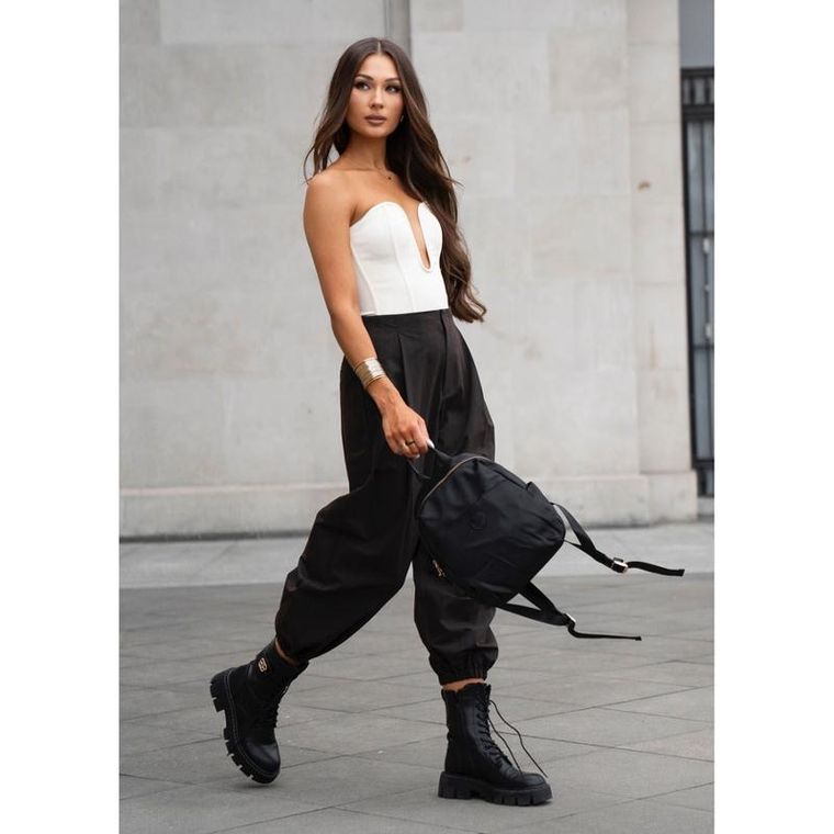 Plecak miejski, czarny, skóra ekologiczna, Peterson