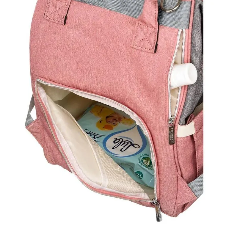 Plecak miejski, szaro-różowy, Peterson