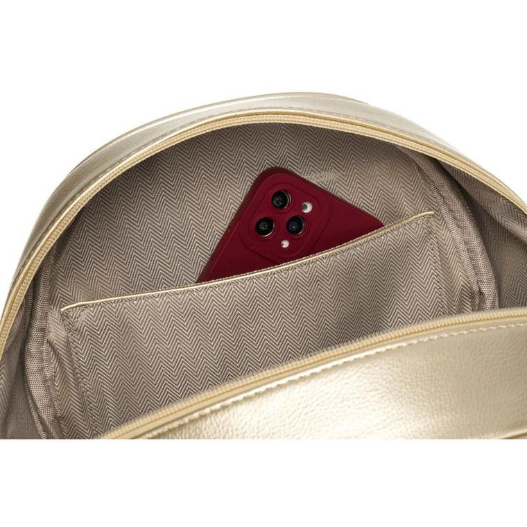 Plecak miejski, złoty, skóra ekologiczna, Peterson