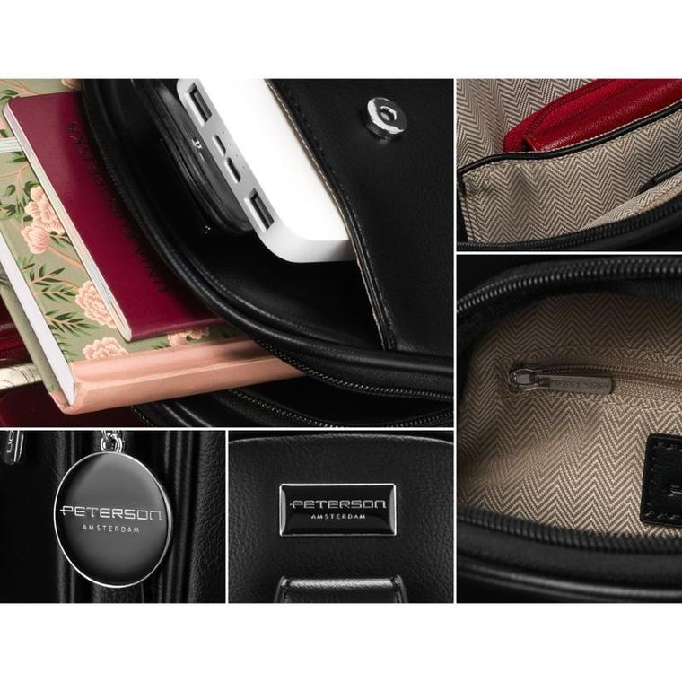 Plecak na jedno ramię, saszetka, czarny, Peterson