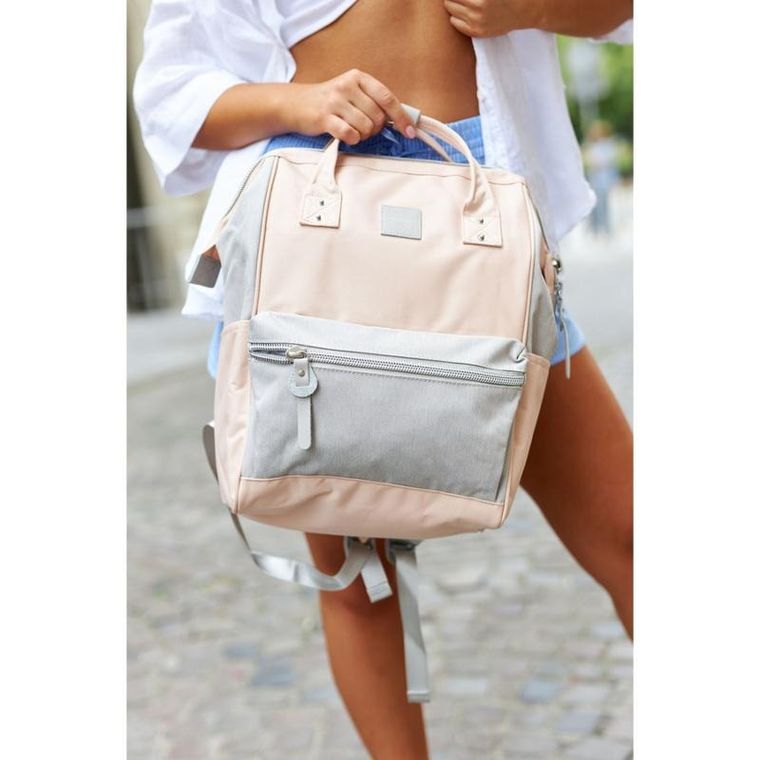 Plecak na laptopa, różowo-szary, Himawari