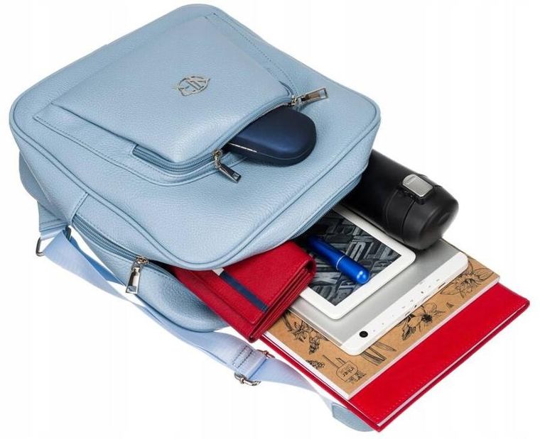 Plecak, niebieski, skóra ekologiczna, Rovicky