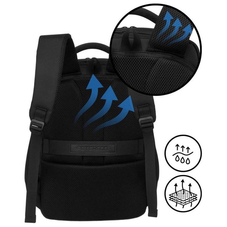 Plecak podróżny, bagaż podręczny do samolotu, czarny, Peterson