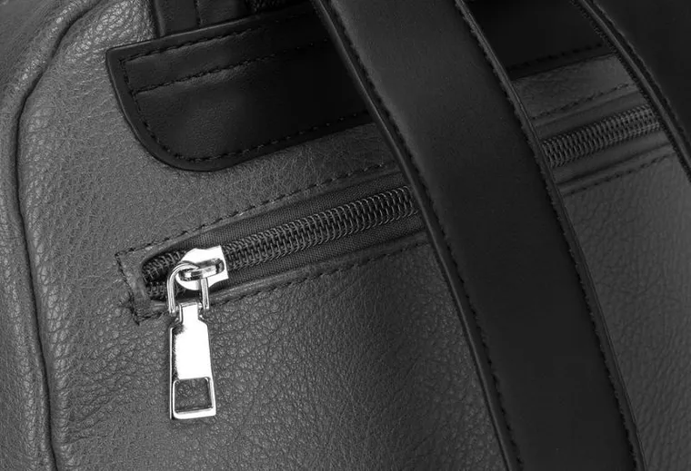 Plecak, szary, skóra ekologiczna, Rovicky