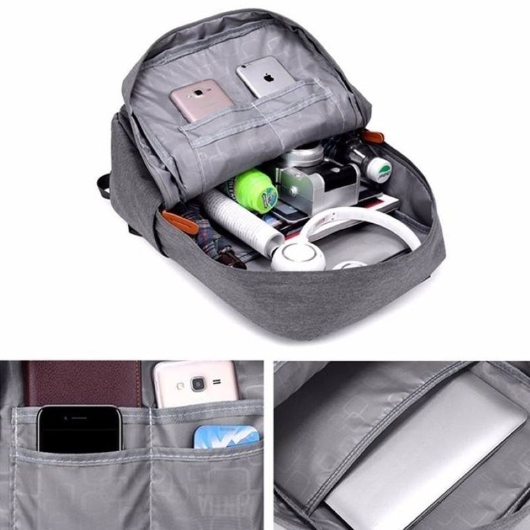 Plecak szkolny, studencki, na laptopa 15,6", jasnoszary