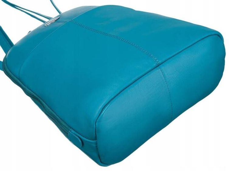 Plecak, turkusowy, skórzany, Rovicky