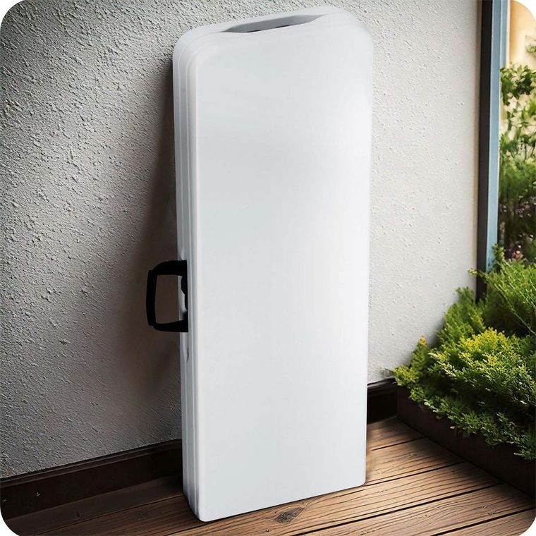 Plonos, ławka cateringowa ogrodowa składana, biała, 180 cm