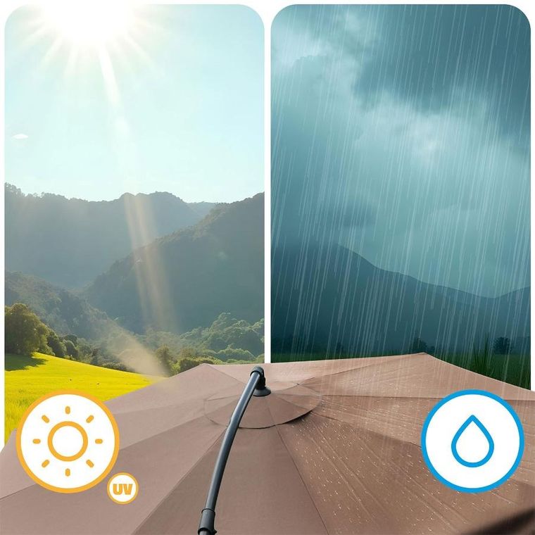 Plonos, parasol ogrodowy składany, 8 segmentowy 350 cm z pokrowcem