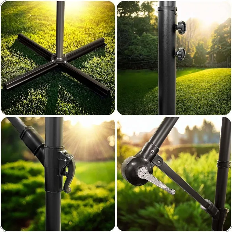 Plonos, parasol ogrodowy, składany, 8 segmentowy, z pokrowcem, 350 cm, PL-881