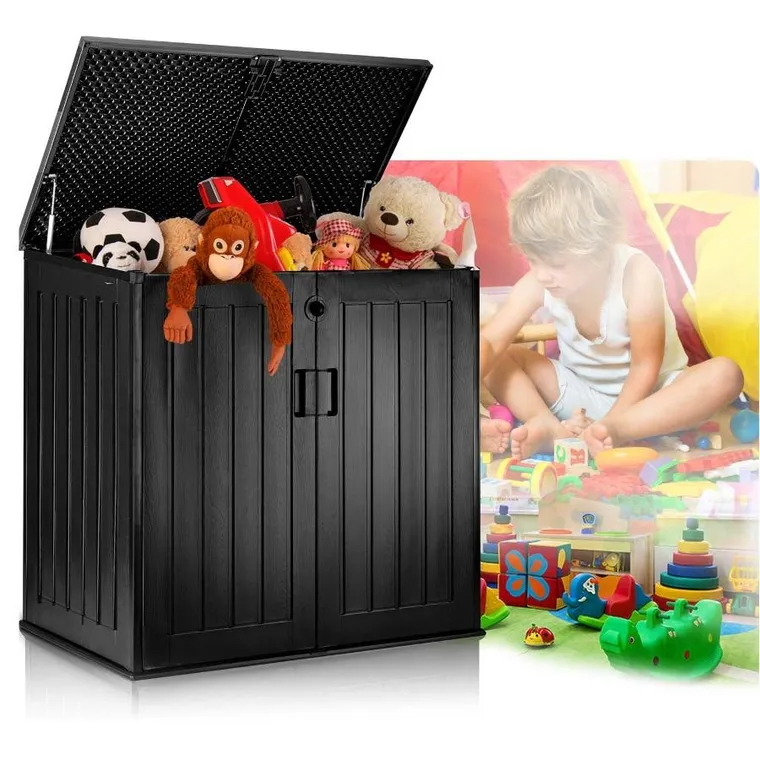 Plonos, skrzynia ogrodowa, czarna, 116-112,5-71 cm, 775l