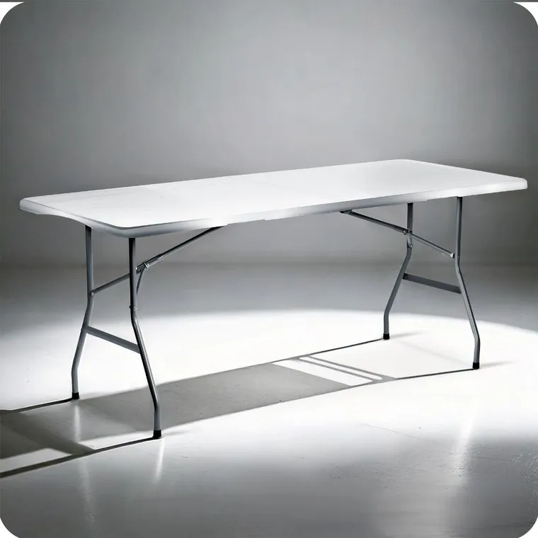 Plonos, stół cateringowy ogrodowy składany, biały, 180 cm