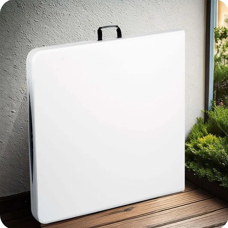 Plonos, stół cateringowy ogrodowy składany, biały, 244 cm