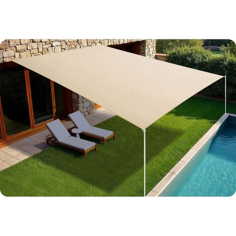 Plonos, żagiel przeciwsłoneczny prostokątny, beżowy, 3-4m