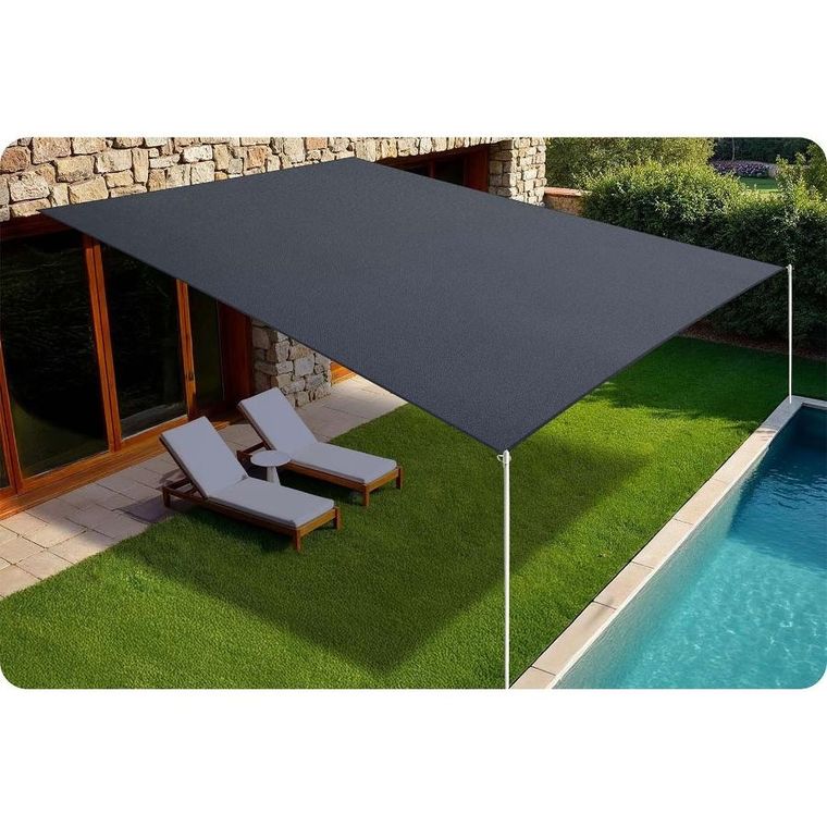 Plonos, żagiel przeciwsłoneczny prostokątny, szary, 3-4m