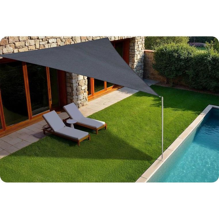 Plonos, żagiel przeciwsłoneczny trójkątny, szary, 7m2