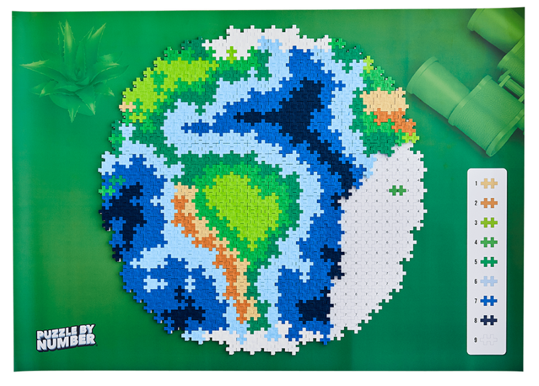 Plus-Plus Mini, Kula ziemska, puzzle po numerach, 800 elementów