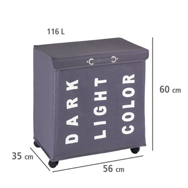 Pojemnik na pranie, Trivo grey, 116 litrów