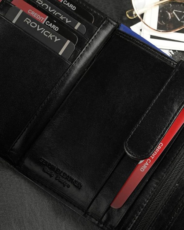 Pojemny, pionowy portfel męski z połyskującej skóry naturalnej, Ronaldo