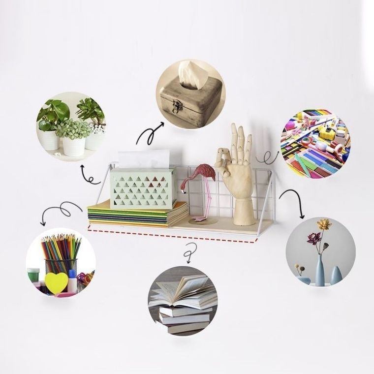 Półka ścienna metalowa, styl Loft, czarna, 45-13,5 cm