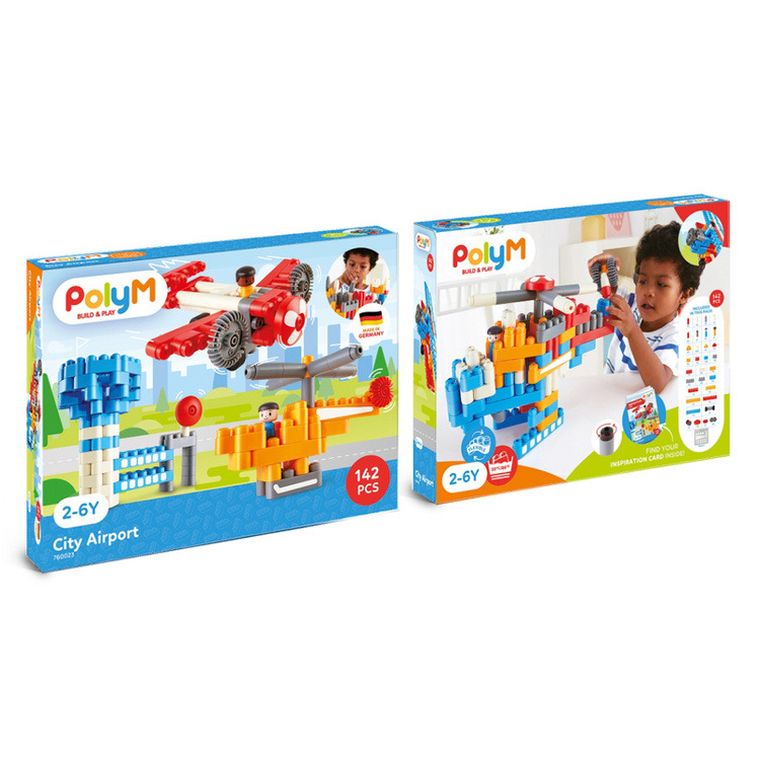PolyM, Lotnisko, klocki konstrukcyjne, 142 elementów
