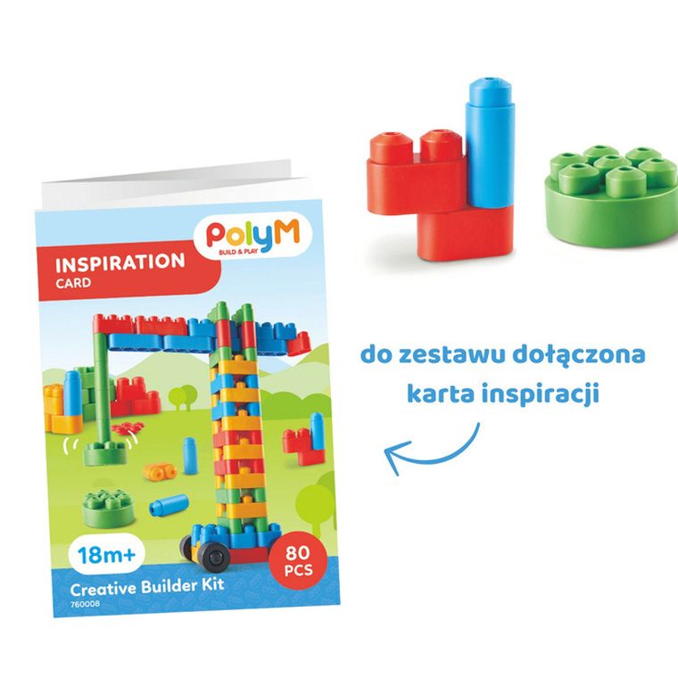 PolyM, Pojazdy budowlane, klocki konstrukcyjne, 80 elementów