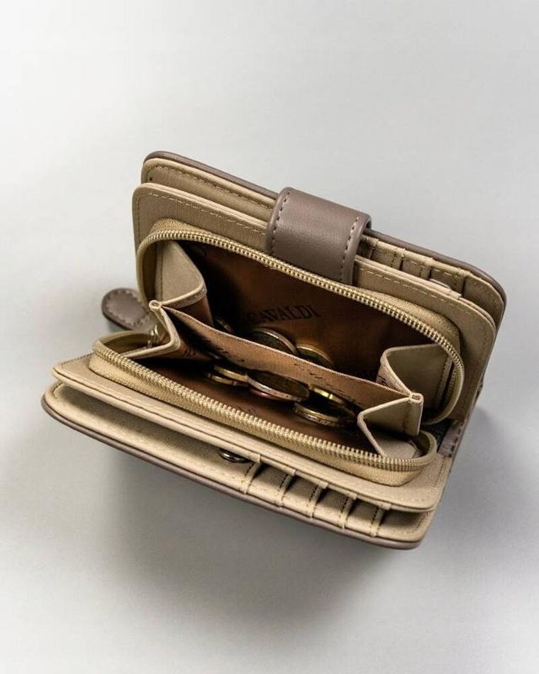 Portfel, beżowy, skóra ekologiczna, Cavaldi